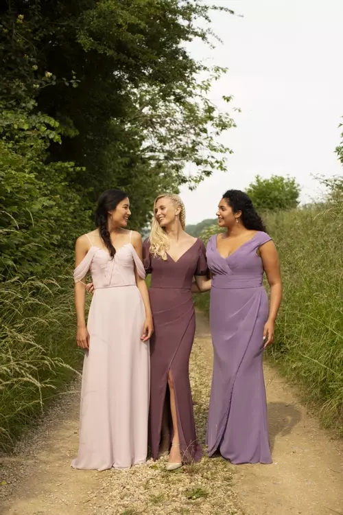 Dusky purple bridesmaid dresses hotsell